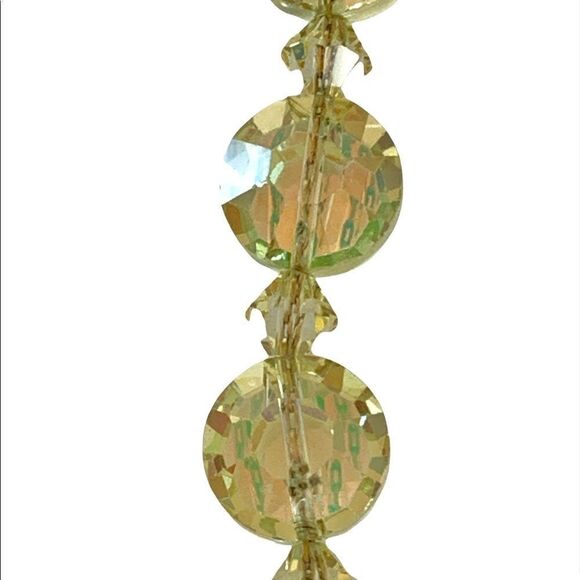 Vintage Hobe jonquil yellow faceted raviolli faceted ab crystal necklace - Picture 7 of 15